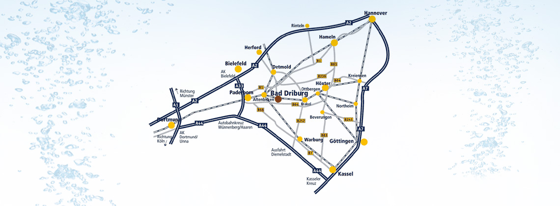 Anfahrt nach Bad Driburg Anfahrt nach Bad Driburg